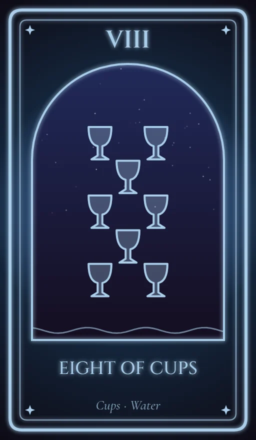 Lá bài tarot Tám Cốc (Eight of Cups)