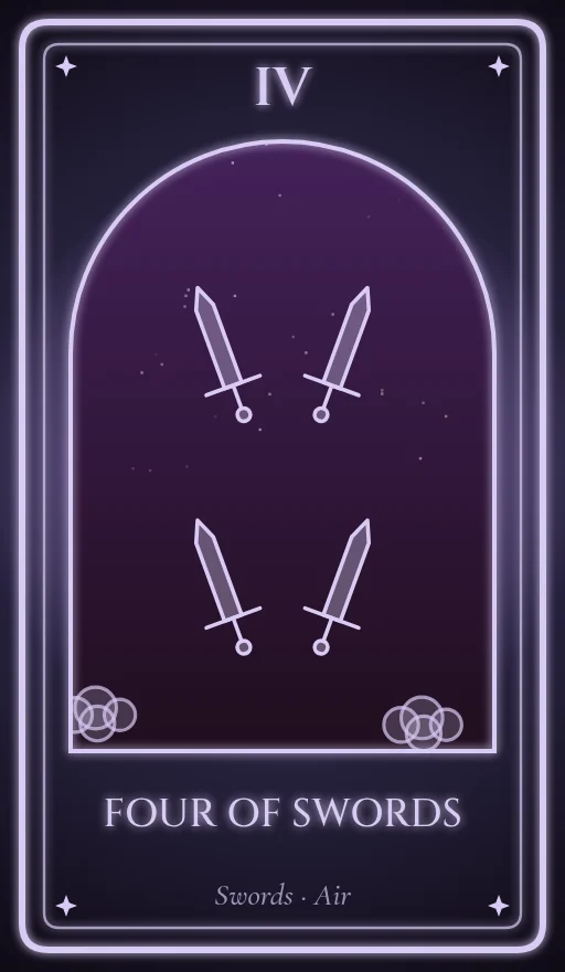 Lá bài tarot Bốn Kiếm (Four of Swords)