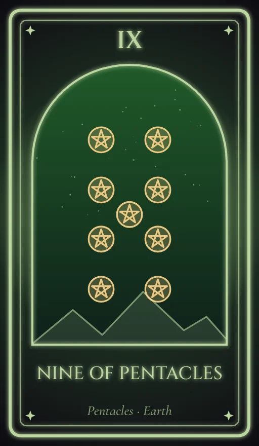 Lá Chín Tiền (Nine of Pentacles)