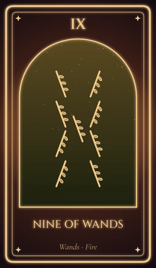 Lá Chín Gậy — tarot hôm nay cung Bảo Bình