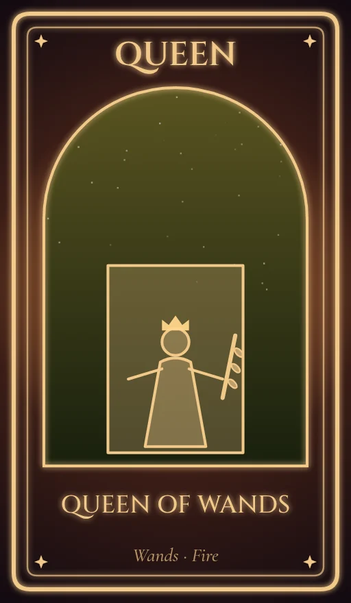 Lá Hoàng Hậu Gậy (Queen of Wands)
