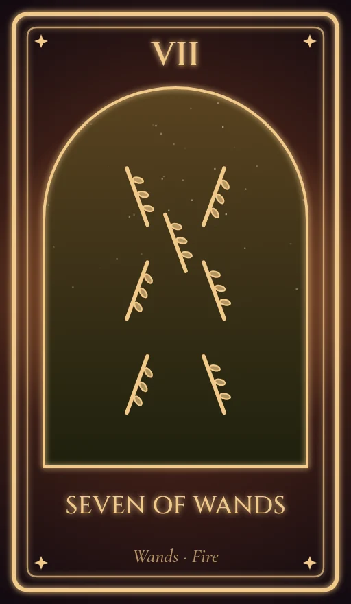 Lá Bảy Gậy (Seven of Wands)