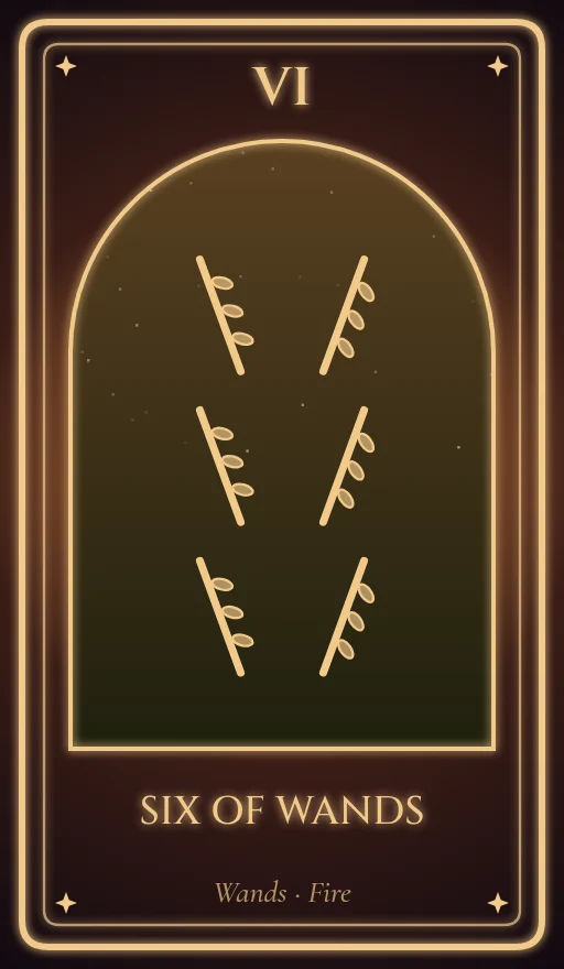 Lá Sáu Gậy (Six of Wands)