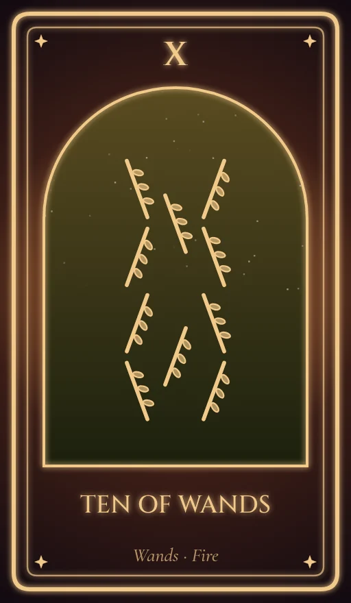 Lá Mười Gậy (Ten of Wands)
