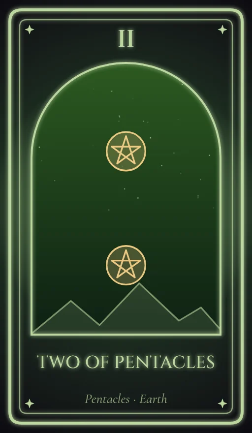 Lá Hai Tiền (Two of Pentacles)