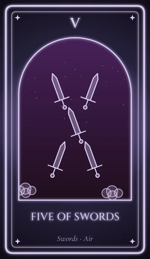 Lá bài tarot Năm Kiếm (Five of Swords)