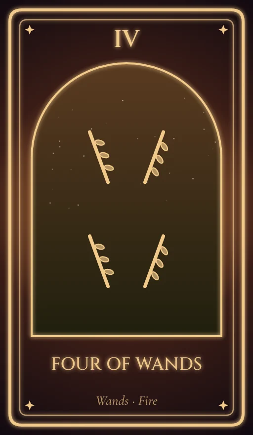 Lá bài tarot Bốn Gậy (Four of Wands)