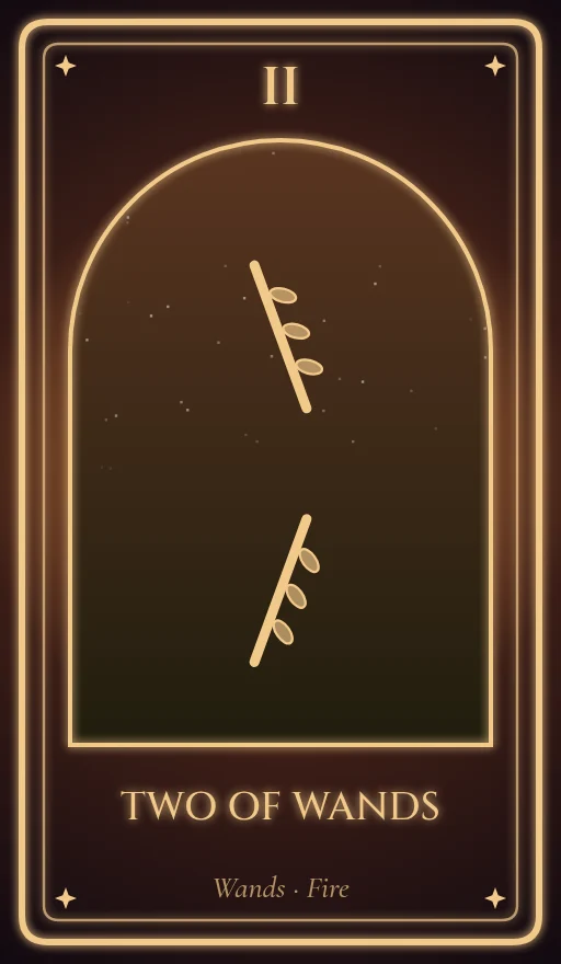 Lá bài tarot Hai Gậy (Two of Wands)